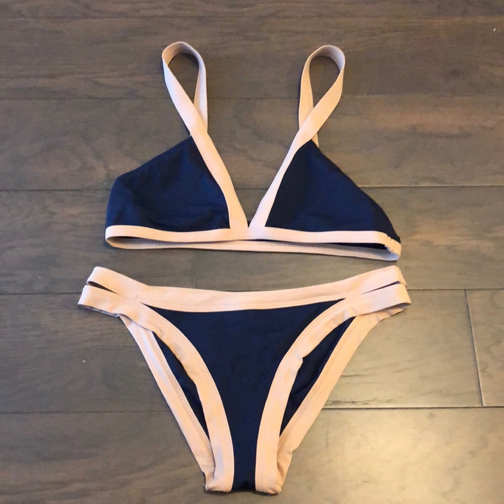 l*space Navy Blue and Blush Two-Piece Bikini